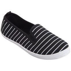 Cheap 🎁 Ashley-Blue 👩 Womens Ashley Blue Stripe Twin Gore Flats 🤩