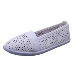 Discount β€οΈ Ashley-Blue π© Womens Ashley Blue Perforated Slip-On Comfort Flats β¨