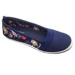 Promo ⌛ Ashley-Blue 👩 Womens Ashley Blue Floral Back Flats 😉